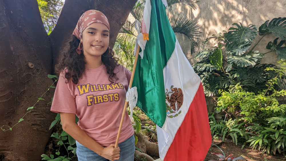 Samantha with the Mexican Flag